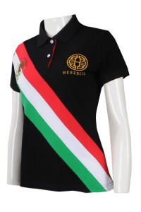 P935 Group-made women's short-sleeved POLO shirt Designed embroidered LOGO POLO shirt USA print a tee Inter-collar color flag color style POLO shirt manufacturer